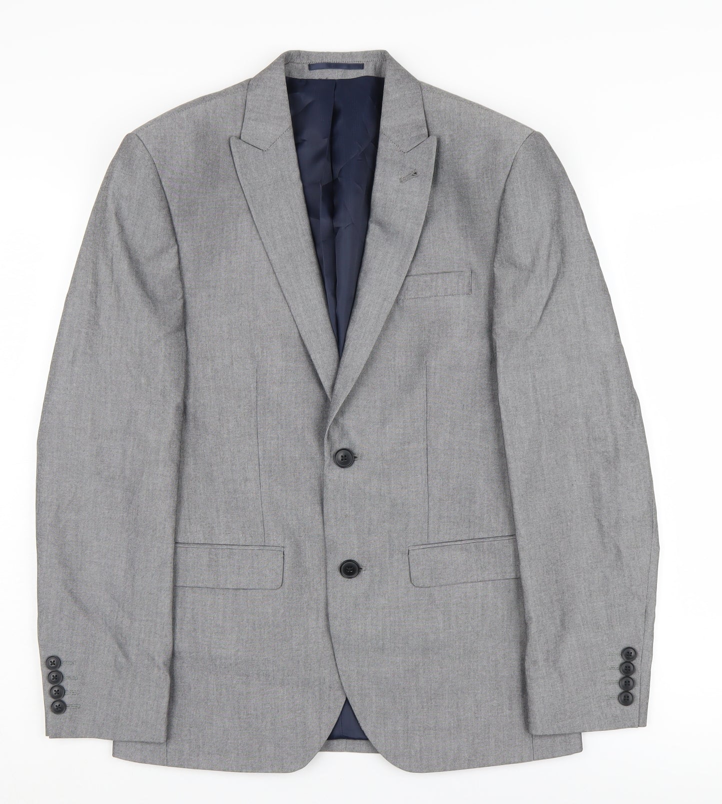 Next Men's Grey Suit Jacket 36 Short, Polyester Blend