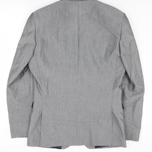 Next Men's Grey Suit Jacket 36 Short, Polyester Blend