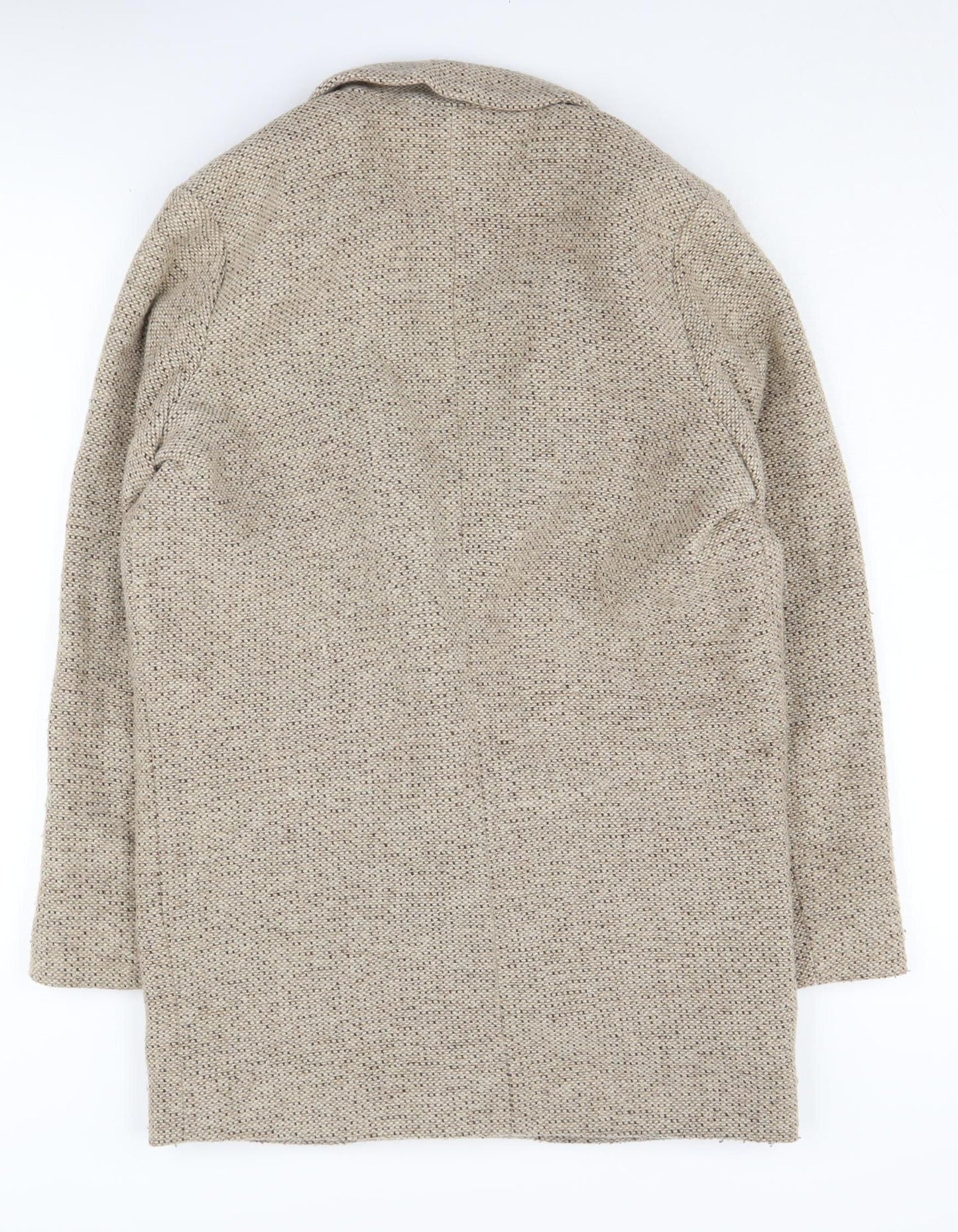 Miss Selfridge Beige Tweed Pea Coat Size 10