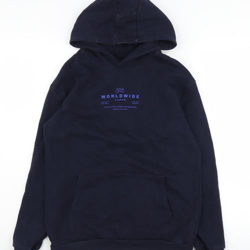Marks and Spencer Boys Blue Pullover Hoodie 13-14 Years