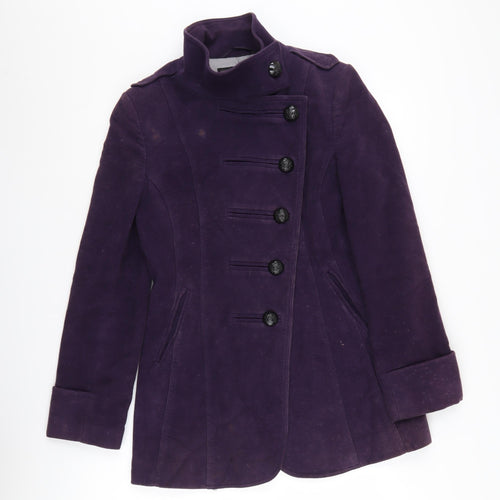 Next Women's Purple Military Jacket Coat Size 10