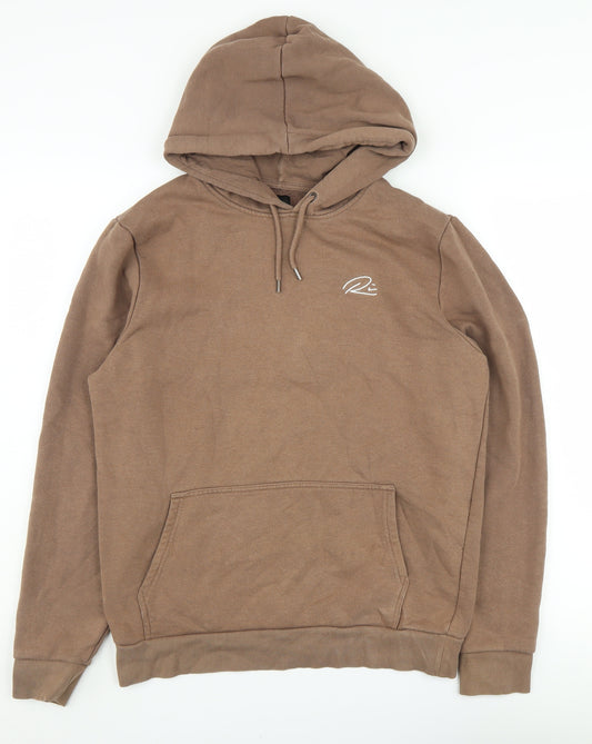 River Island Men's Brown Pullover Hoodie, Size S, Logo