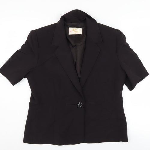 Country Casuals Women's Black Silk Blazer, Size 14