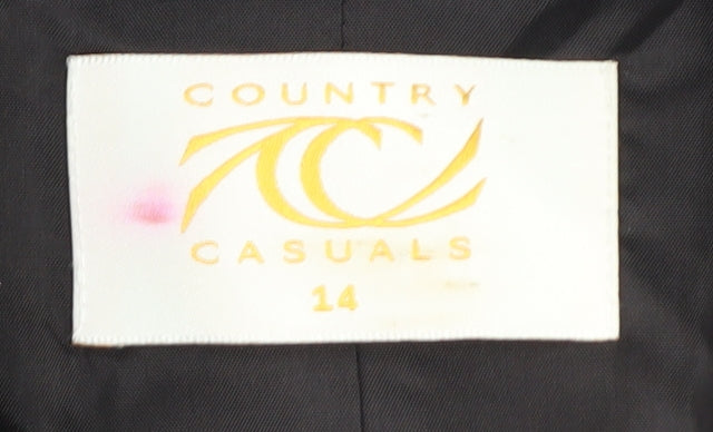 Country Casuals Women's Black Silk Blazer, Size 14