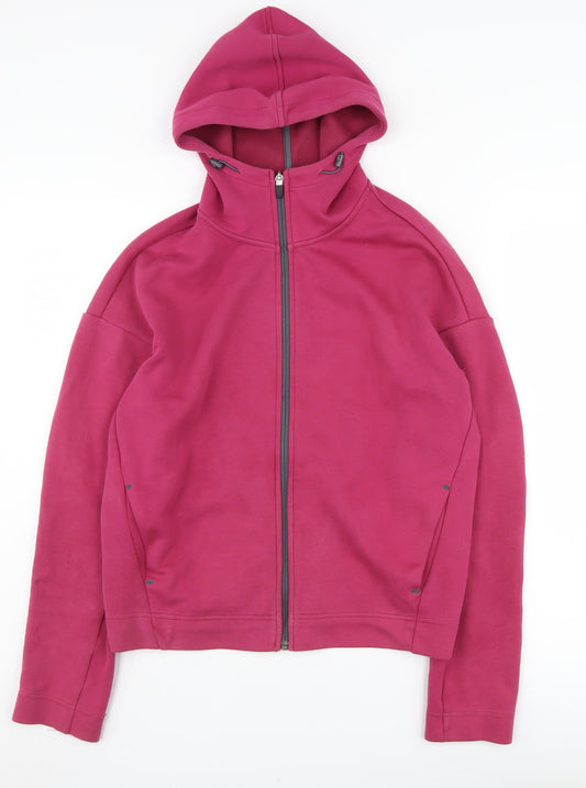 Uniqlo Women's Red Medium Full Zip Hoodie