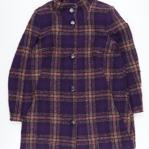 Marks & Spencer Women’s Purple Check Overcoat Size 14