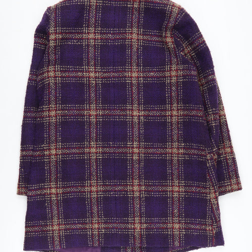 Marks & Spencer Women’s Purple Check Overcoat Size 14