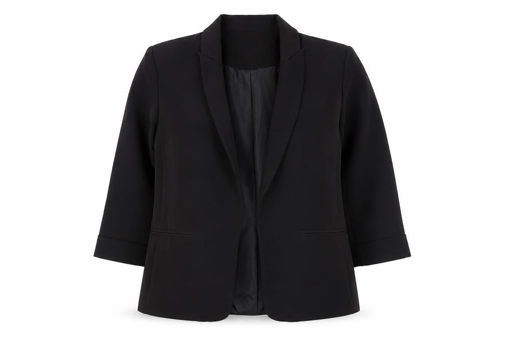 Front view of New Look Women's Black Blazer, L, Business Casual Essential