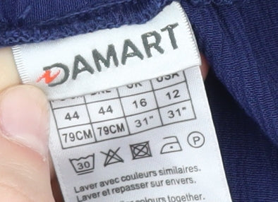 Damart Women's Blue Skirt, Size 16, Viscose Blend, Casual