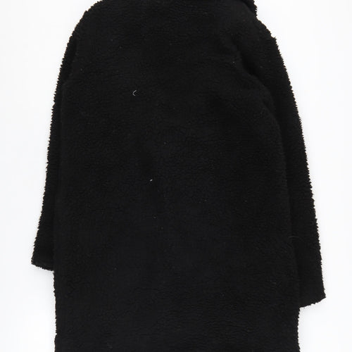 New Look Women's Black Coat Size 10 Mid-Length Snap Closure