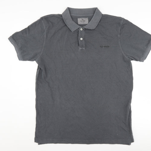 Old Khaki Men's Grey Large Polo Shirt, Cotton, Short Sleeve