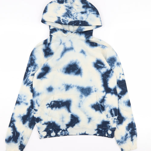H&M Boys Blue Tie-Dye Hoodie, 18-20 Years, Pullover Style