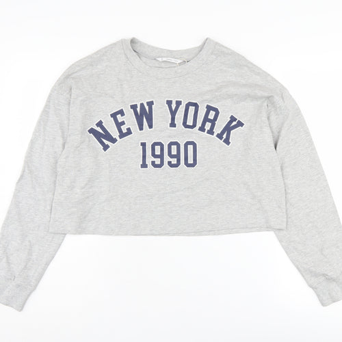 MNG Women’s Grey Pullover Sweatshirt Size 12