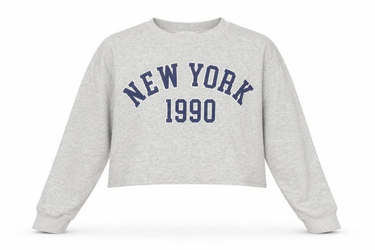 Front view of Mango Women’s Grey Pullover Sweatshirt, size UK 12