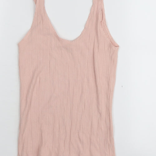 MNG Women's Pink XS Basic Knit Tank Top