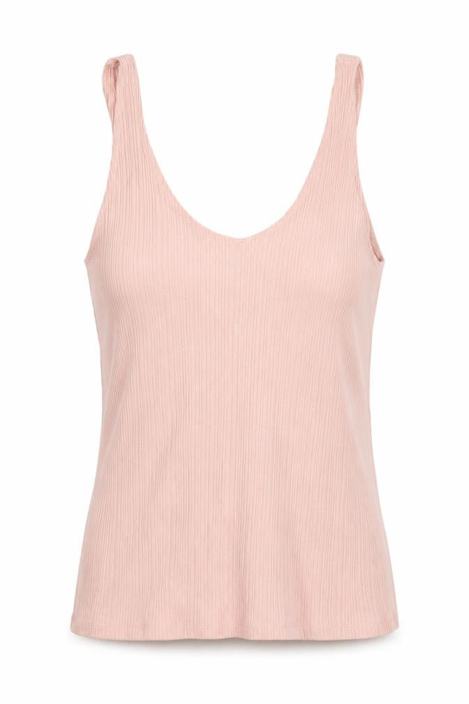 Front view of Mango Women's Pink XS Basic Knit Tank Top