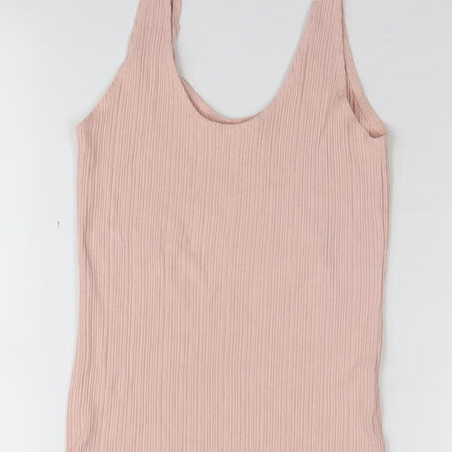 MNG Women's Pink XS Basic Knit Tank Top