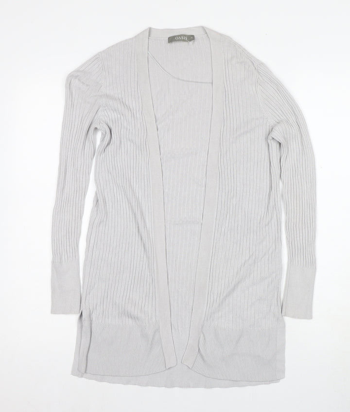 Oasis Women's Grey Cardigan XS Knit Long Sleeve