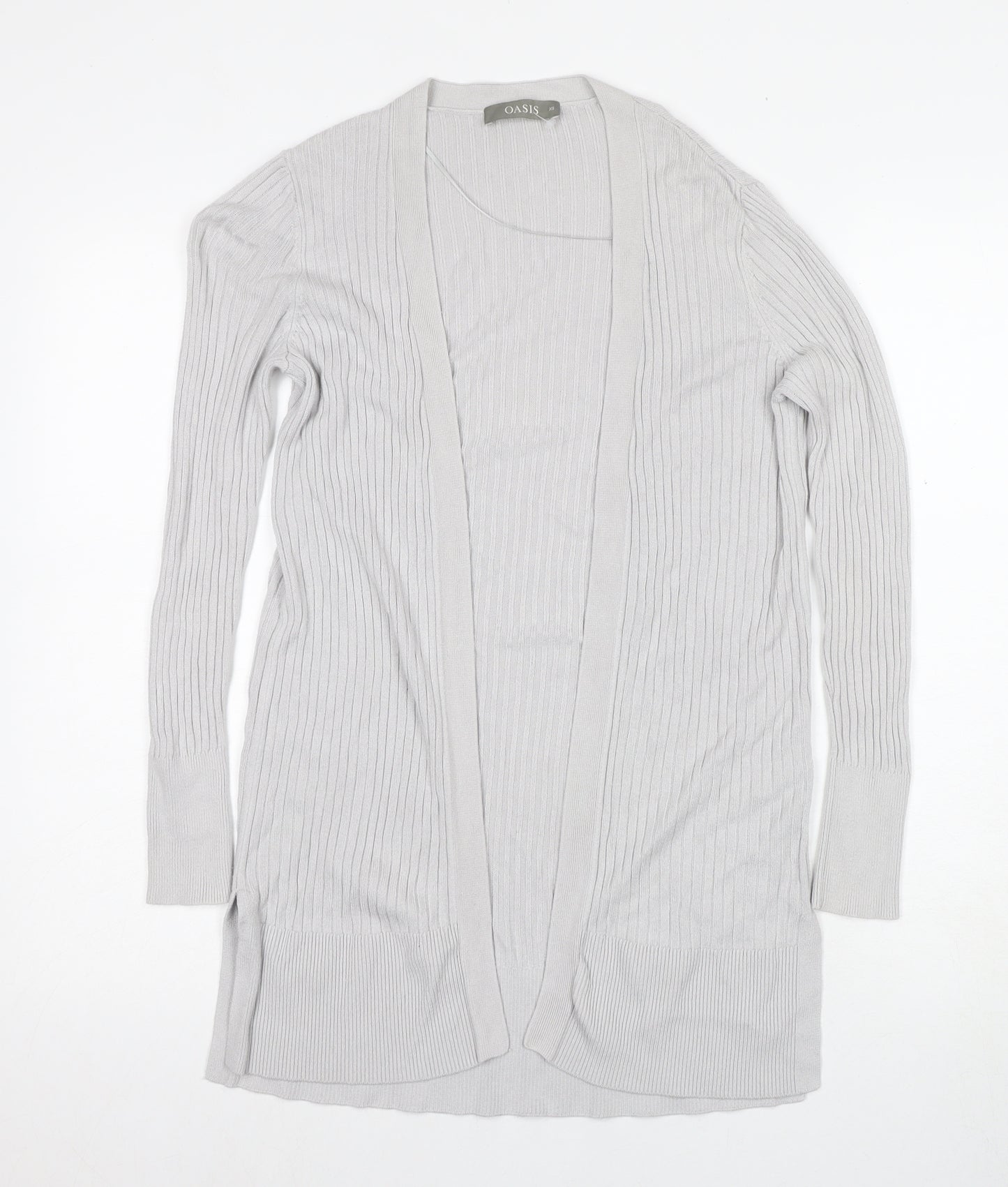 Oasis Women's Grey Cardigan XS Knit Long Sleeve