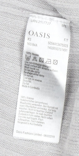 Oasis Women's Grey Cardigan XS Knit Long Sleeve