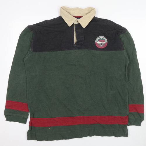 Regatta Men's Green M Long Sleeve Colourblock Polo