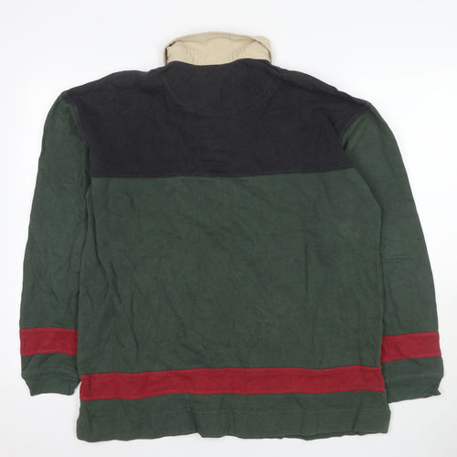 Regatta Men's Green M Long Sleeve Colourblock Polo