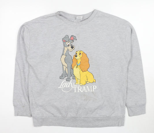 Disney Women's Grey Lady and the Tramp Sweatshirt Size 14