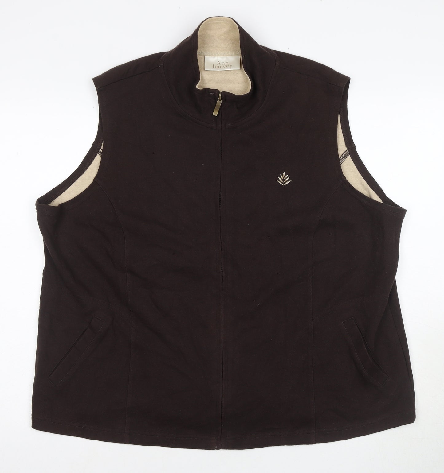 Ann Harvey Women's Black Zip Waistcoat Size 22