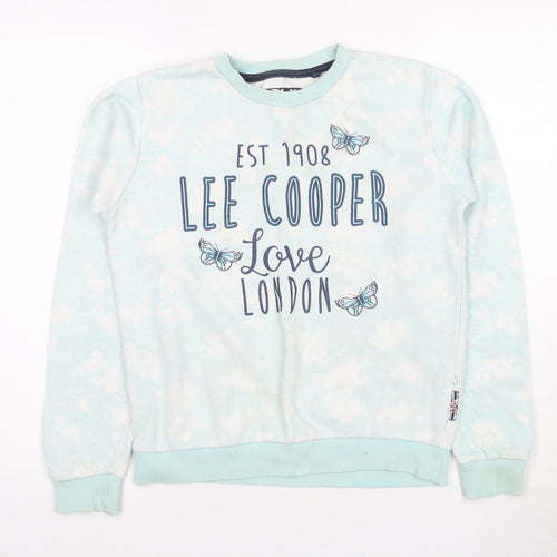 Lee Cooper Girls Blue Sweatshirt Pullover 13-14 Years Graphic