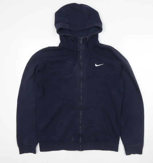 Nike Men's Blue S Full Zip Hoodie with Logo