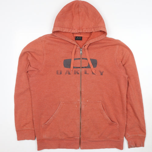 Oakley Men's Orange Full Zip Hoodie, Size M