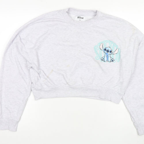 Disney Women’s Grey Stitch Pullover Sweatshirt M