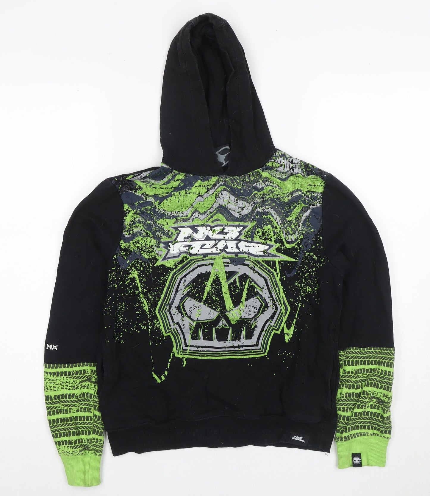 No Fear Boys Pullover Hoodie, Black, Size 13, Skateboarding