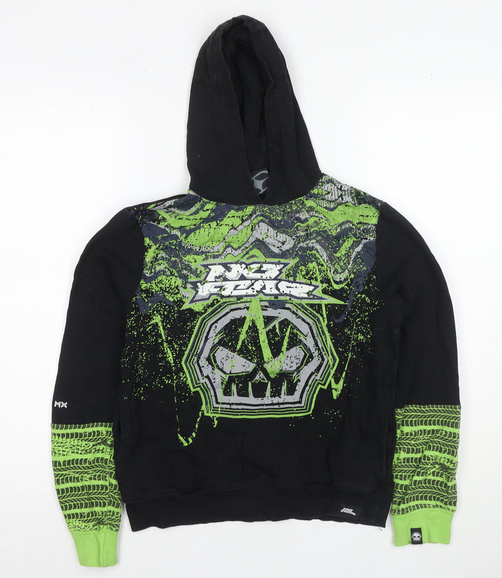 No Fear Boys Pullover Hoodie, Black, Size 13, Skateboarding