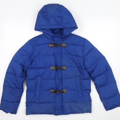 Benetton Boys Blue XL Puffer Jacket with Hood