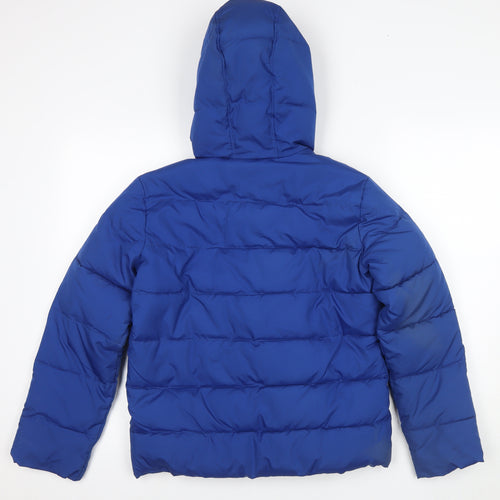 Benetton Boys Blue XL Puffer Jacket with Hood
