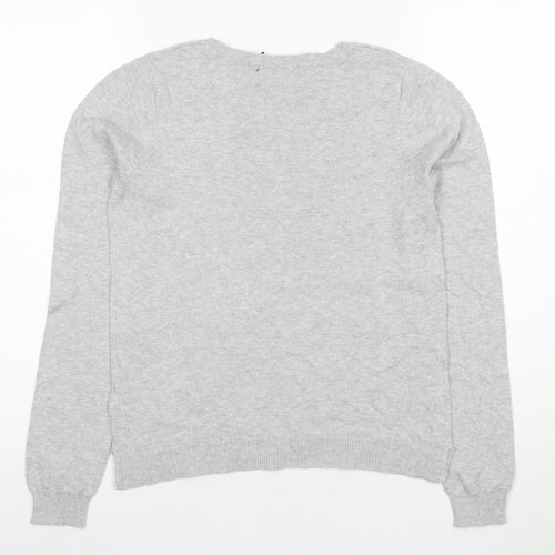 Oasis Women's Grey Studded Pullover Jumper XS