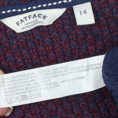 FatFace Women's Cable-Knit Jumper Multicoloured Size 14