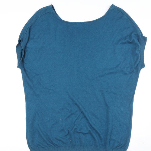 Klass Women's Blue Polka Dot Pullover Jumper M