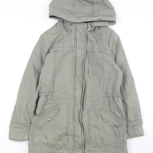 GAP Boys Green Parka 12-13 Years Hooded Mid-Length Jacket