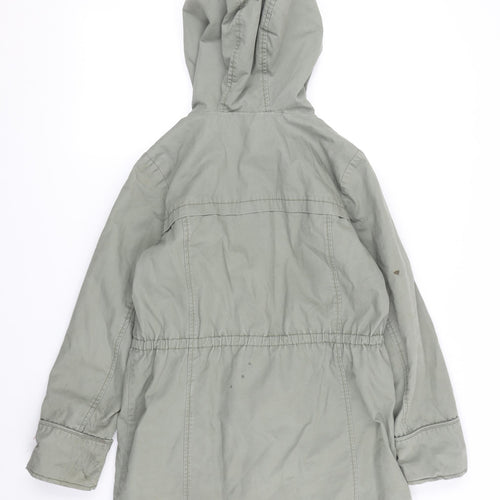 GAP Boys Green Parka 12-13 Years Hooded Mid-Length Jacket