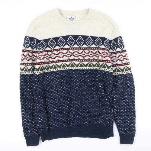 Melka Men's Multicoloured M Fair Isle Pullover Jumper