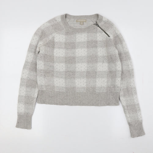 Banana Republic Women's Grey Check Pullover Jumper XS