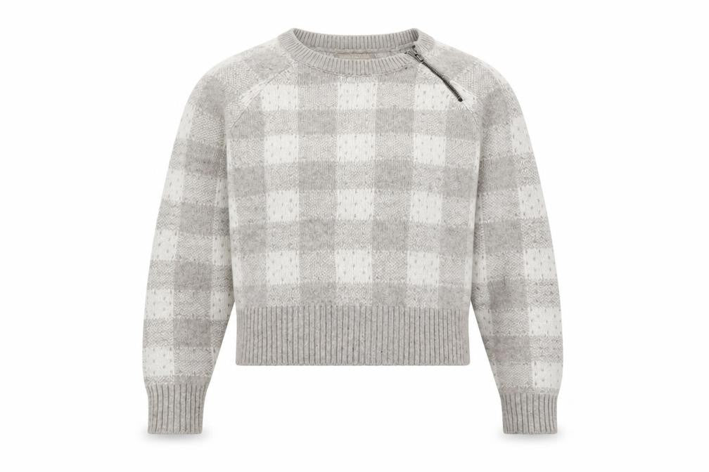 Front view of Banana Republic Women's Grey Check jumper XS