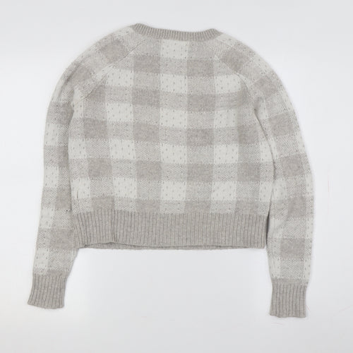 Banana Republic Women's Grey Check Pullover Jumper XS
