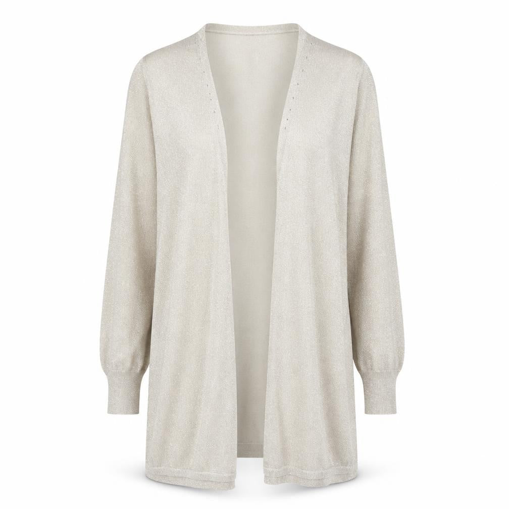 Front view of Coast Women's Beige Cardigan Medium Knit Casual