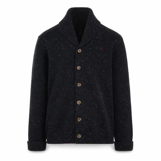 Front view of Original Penguin boys’ black collared cardigan 12-13 years