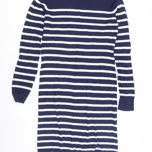 JoJo Maman Bébé Women's Blue Striped Shift Dress Size S