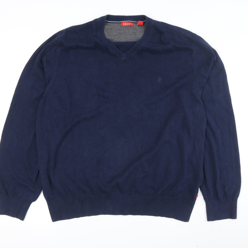 IZOD Men's Blue XL Cotton V-Neck Pullover Jumper