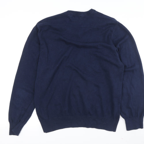 IZOD Men's Blue XL Cotton V-Neck Pullover Jumper